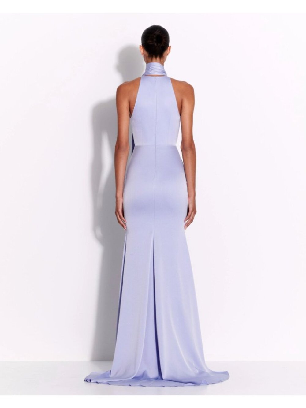 Alex Perry Halter Scarf Gown Satin Crepe Maxi Gown Women's Size 0/XXS - Picture 4 of 10